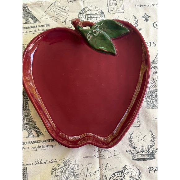 Block Molde Other - VTG Block Molde Portugal Barbara Eigen Apples Red Green Leaves Platter 12"